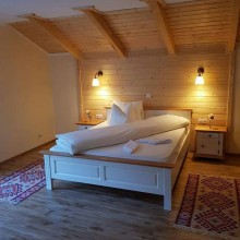 Pat dormitor lemn masiv Seby, alb, 140x200 cm