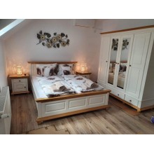 Set mobila dormitor Bucovina 140-4, lemn masiv, alb
