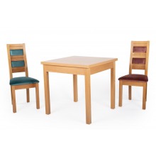 Set masa Anda + 2 scaune tapitate Ergo, lemn masiv fag