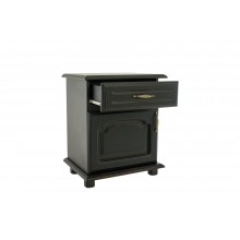 Noptiera cu insertie lemn fag, negru, 49x58x36 cm