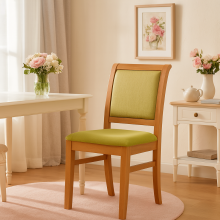 Scaun King, lemn masiv fag, culoare nuc, sezut si spatar tapitat